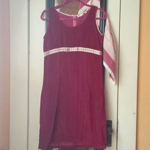 Raspberry velvet 90 ' s vintage party dress